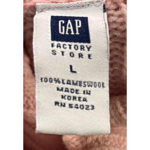GAP Turtleneck Sweater Women’s Large Pink Lambs Wool Vintage - Picture 5 of 5